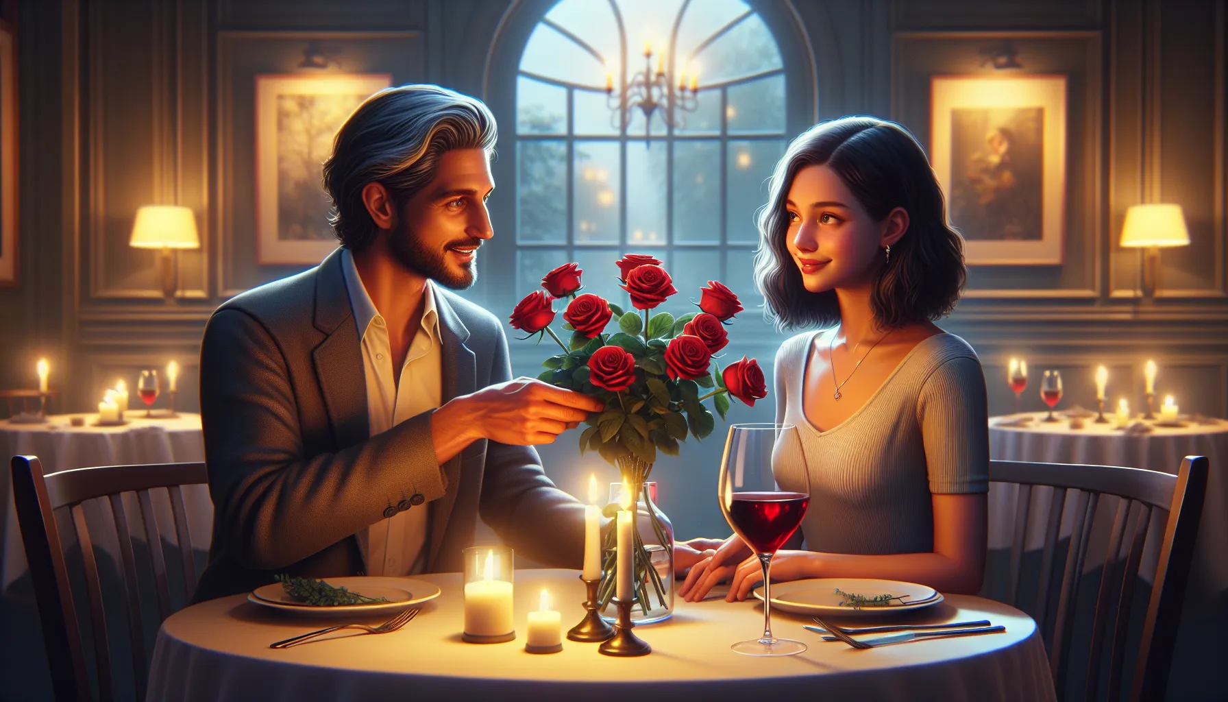 Diner romantique entre un homme francais et une femme russe