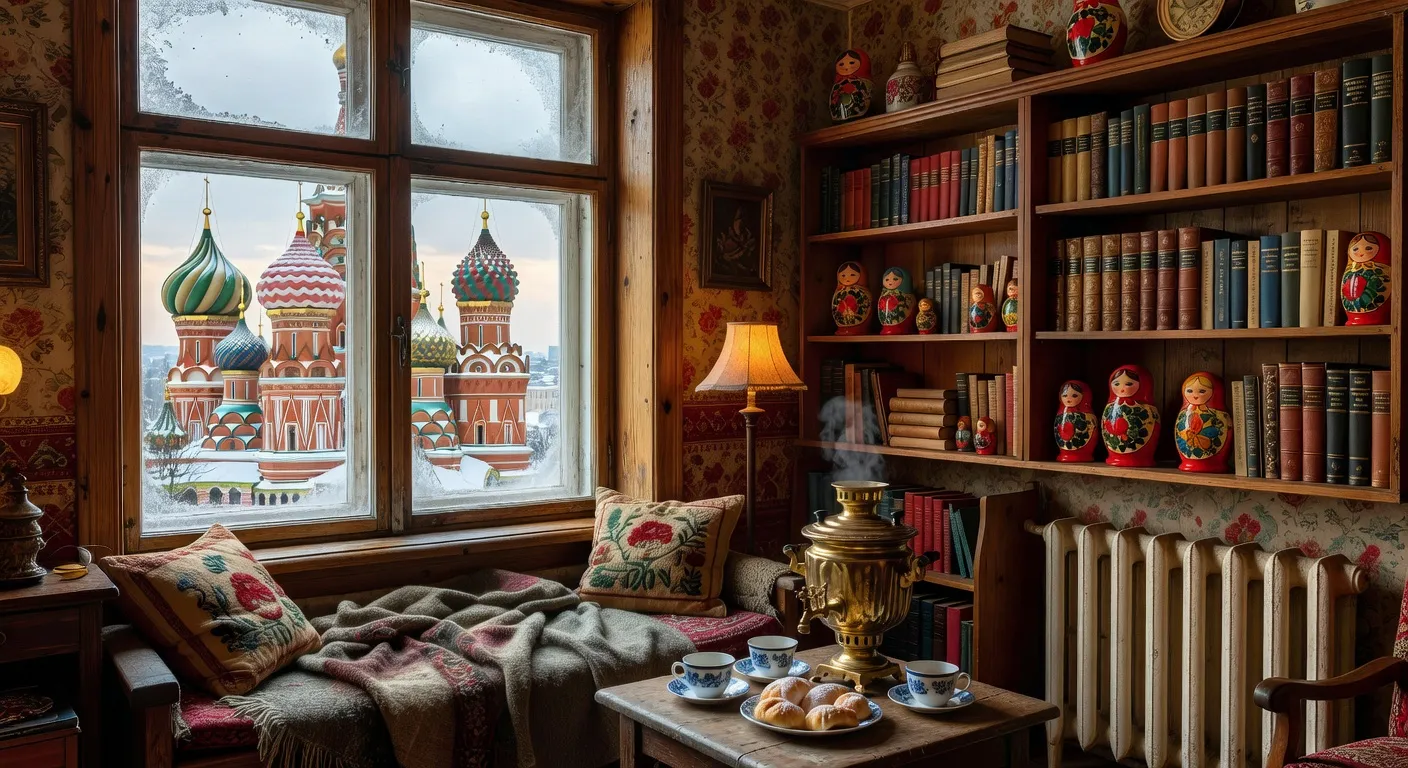 Scene culturelle russe avec architecture traditionnelle — La famille russe et la femme russe : valeurs, traditions et 