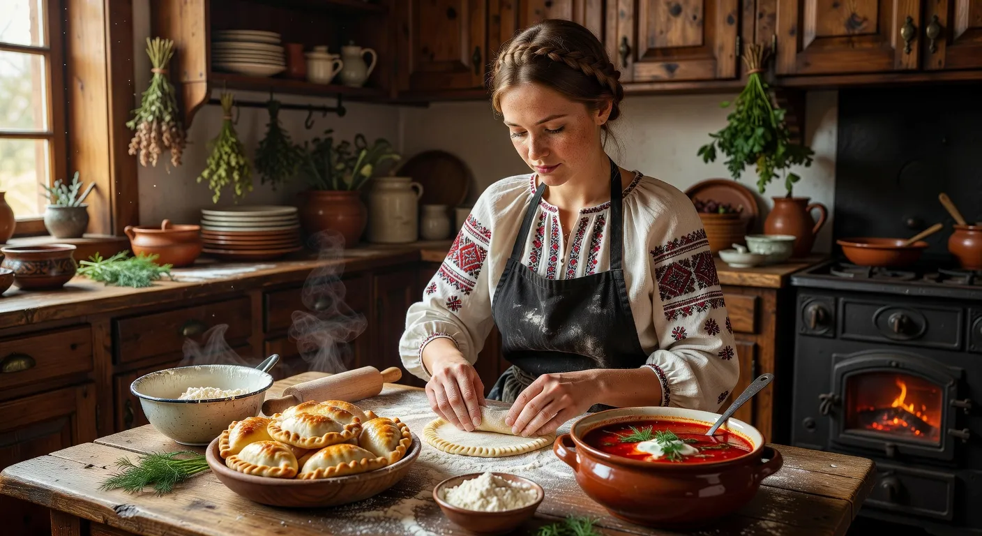 Femme slave preparant une cuisine russe traditionnelle — Differences culturelles couple franco-russe : guide pratique