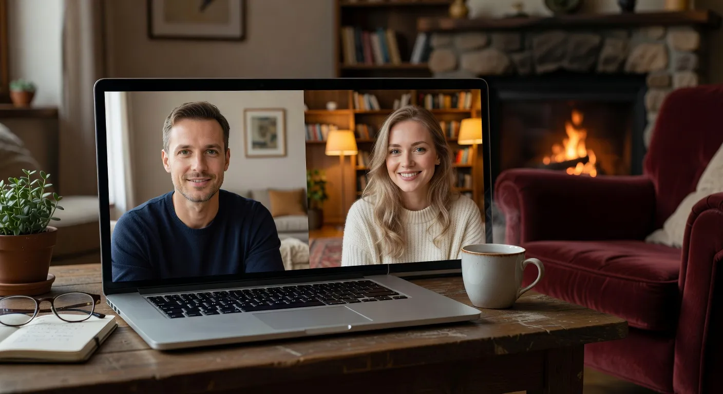 Conversation video entre un homme francais et une femme russe — Femmes russes et rencontres : démêler les mythes des réalité