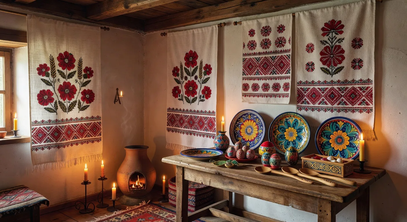 Scene culturelle ukrainienne avec broderie et art traditionnel — Pourquoi les hommes americains cherchent une rencontre en Uk