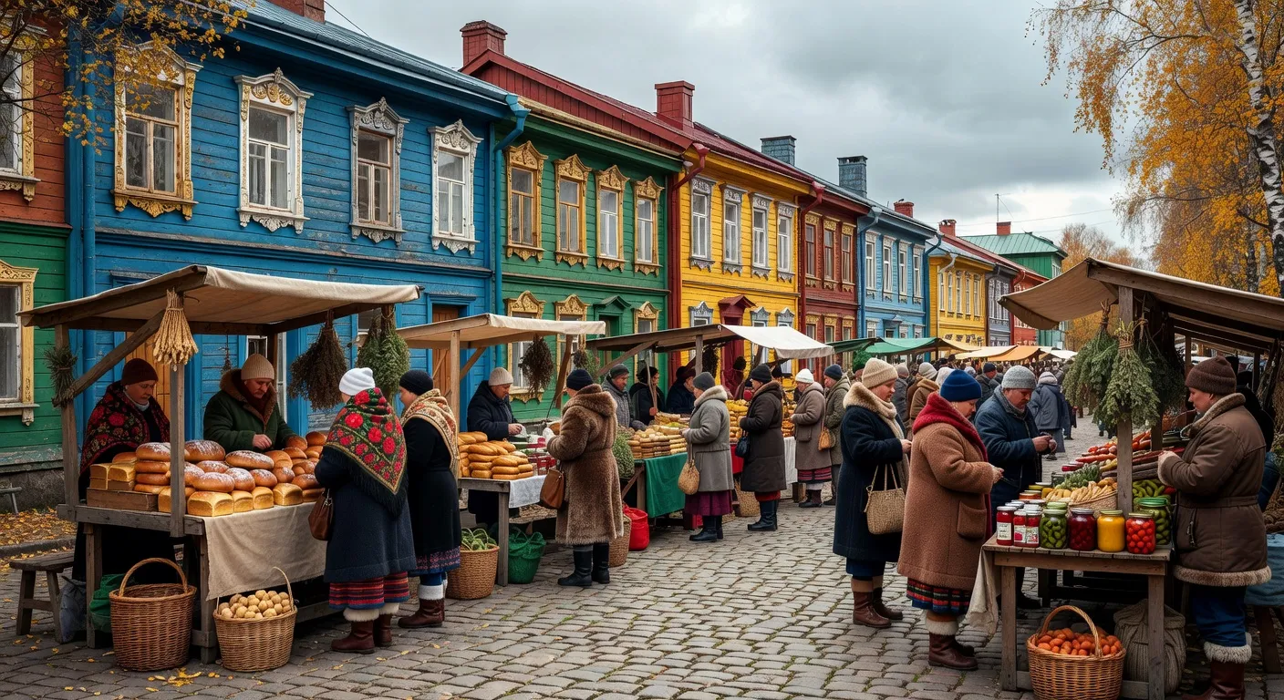 Place de marche traditionnelle dans une ville russe — Pourquoi les hommes etrangers cherchent une femme russe a Vl
