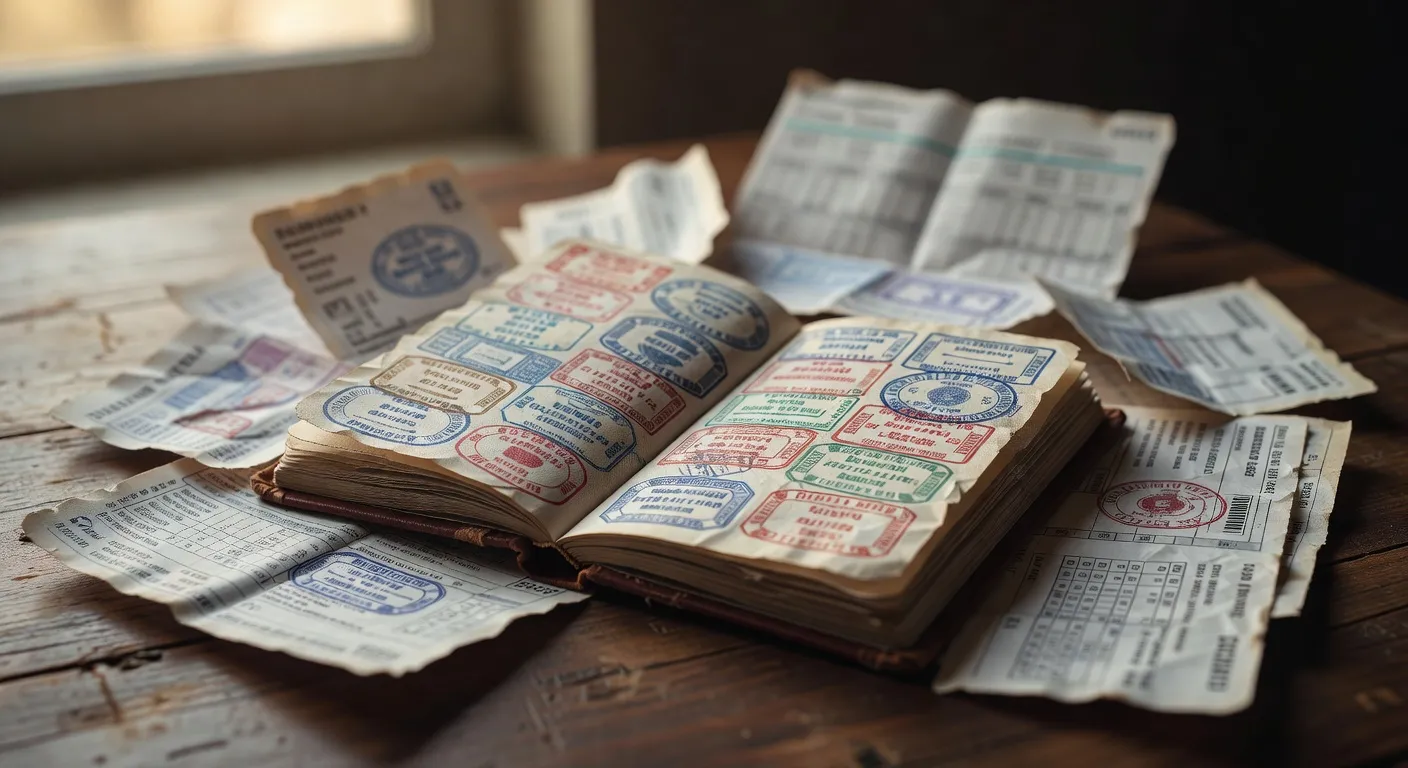 Tampons de visa dans un passeport avec documents de voyage — Visa fiance pour femme russe : demarches et delais France 20